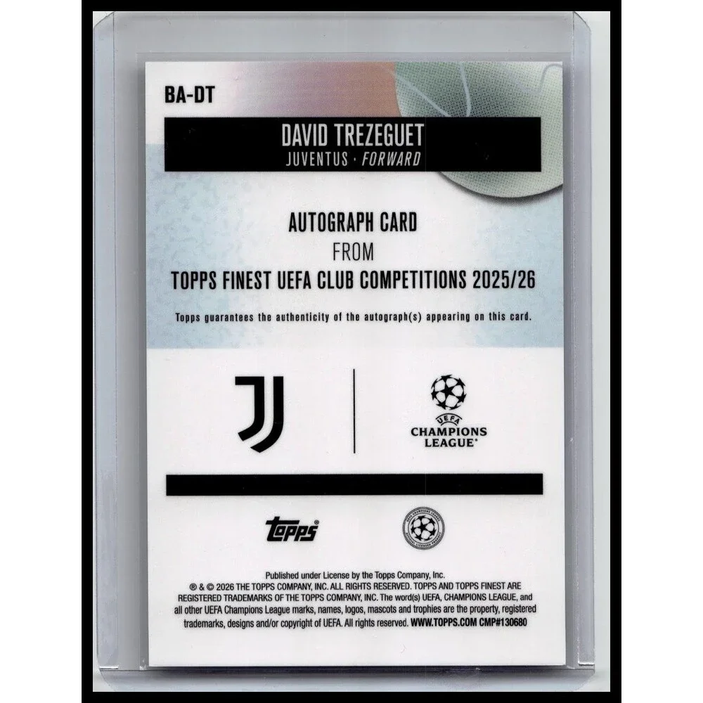 2025-26 Topps Finest David Trezeguet Auto Autograph Purple Wave Refractor #/75